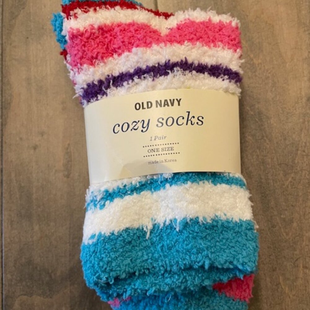 Female Old Navy Cozy Socks One size fits, 1 pair, multi-color, polyester NWT